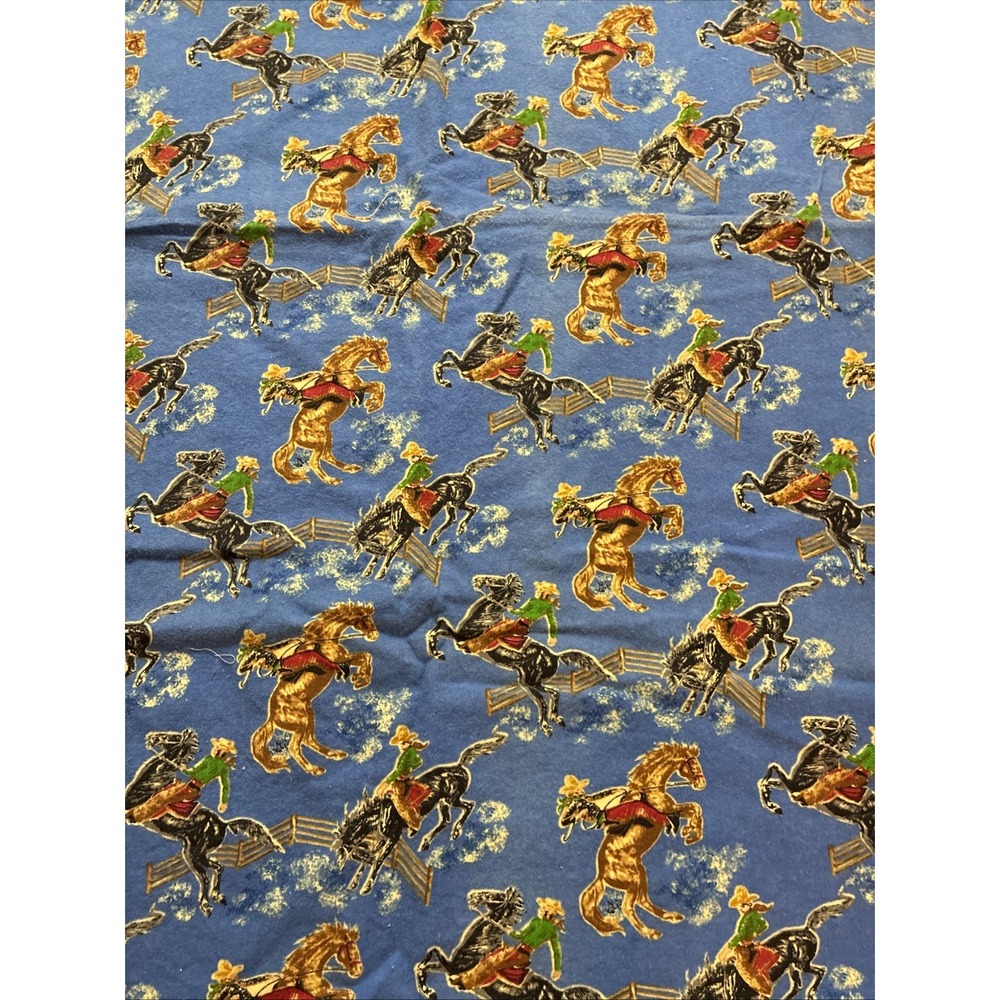 Bucking Broncos & Cowboys Flannel Fabric